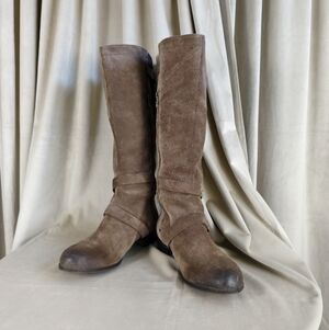 UGG Sydnee Shearling Brown Leather Knee-High Riding Boots